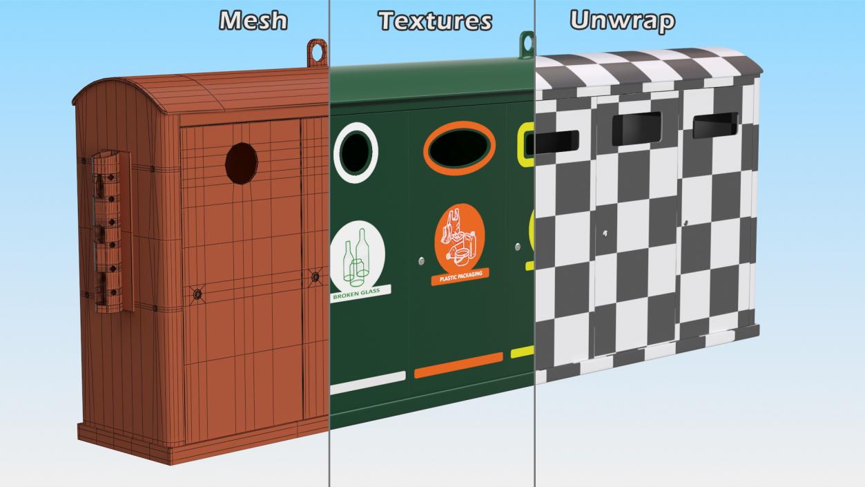 Sort Recycling Bins Collection 2 3D