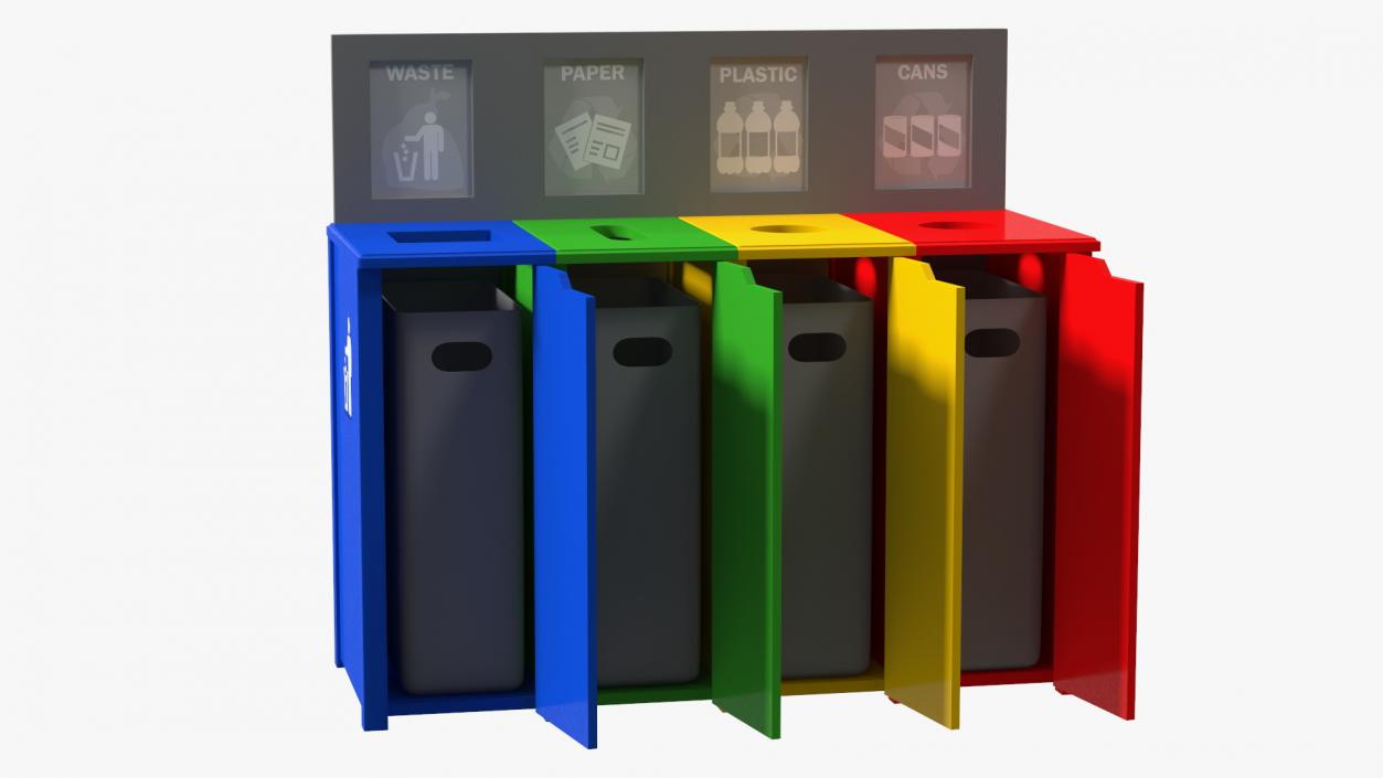 Sort Recycling Bins Collection 2 3D