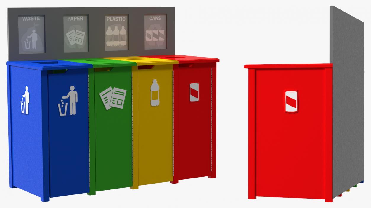 Sort Recycling Bins Collection 2 3D