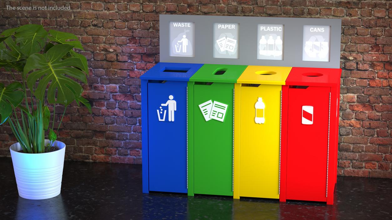 Sort Recycling Bins Collection 2 3D