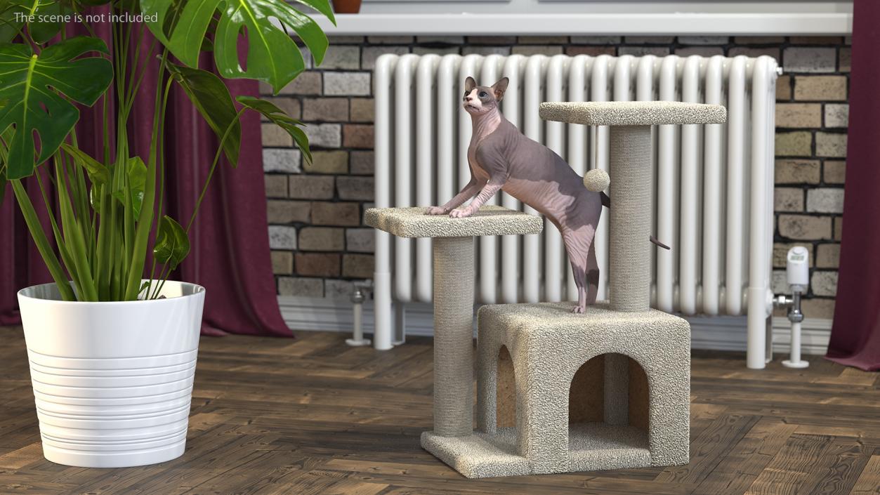 3D model Cat Tree 3-Level with Cat