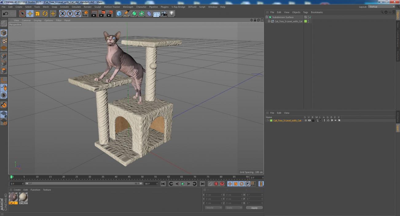 3D model Cat Tree 3-Level with Cat