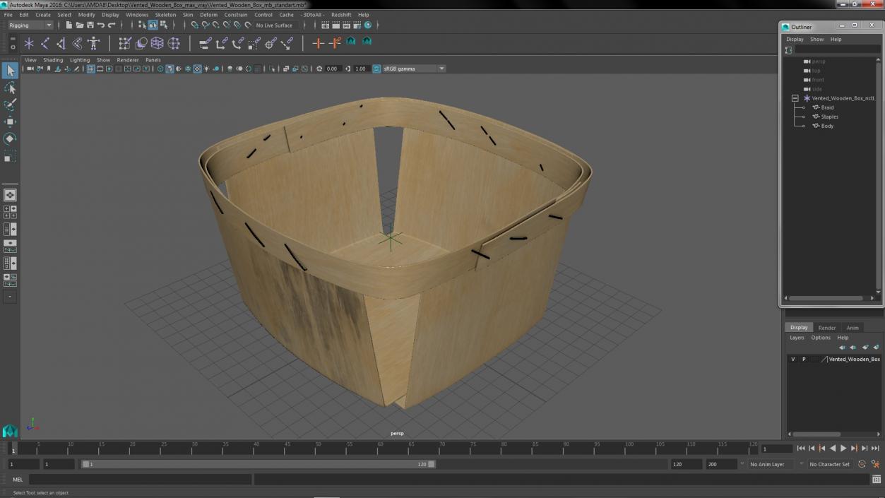 Vented Wooden Box 3D