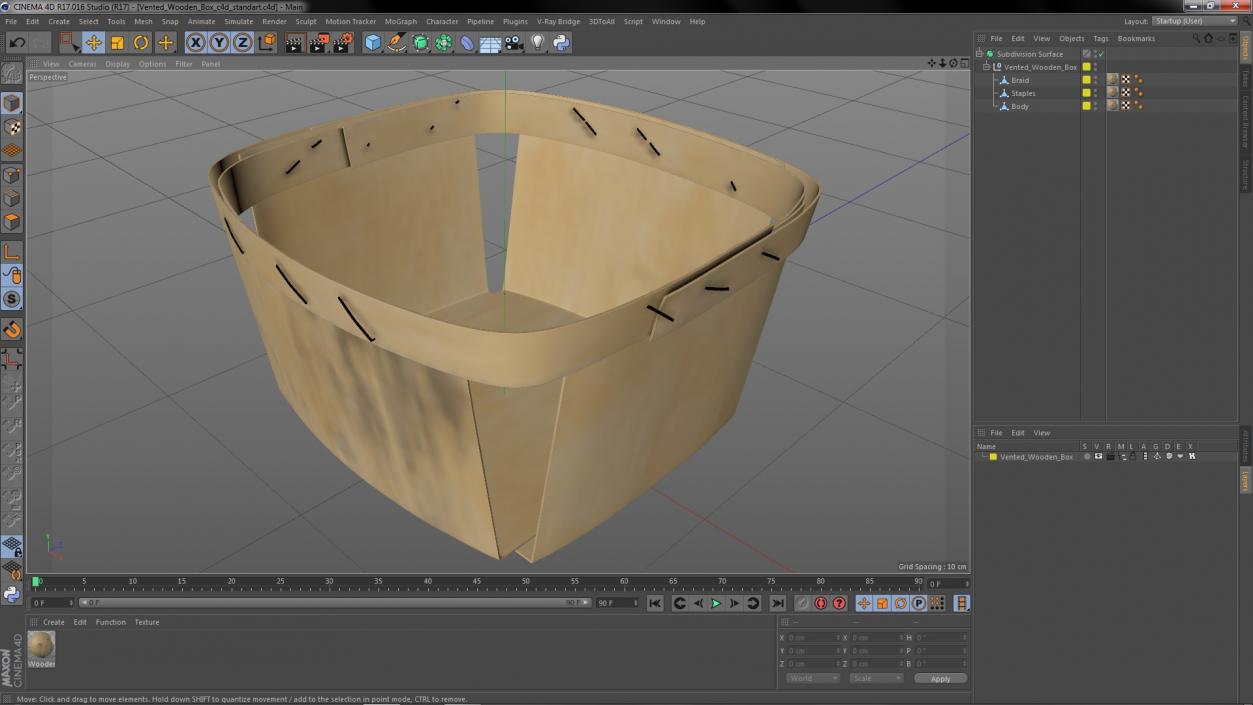 Vented Wooden Box 3D