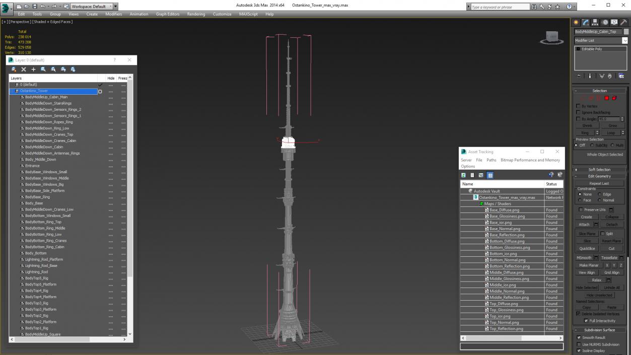 3D model Ostankino Tower