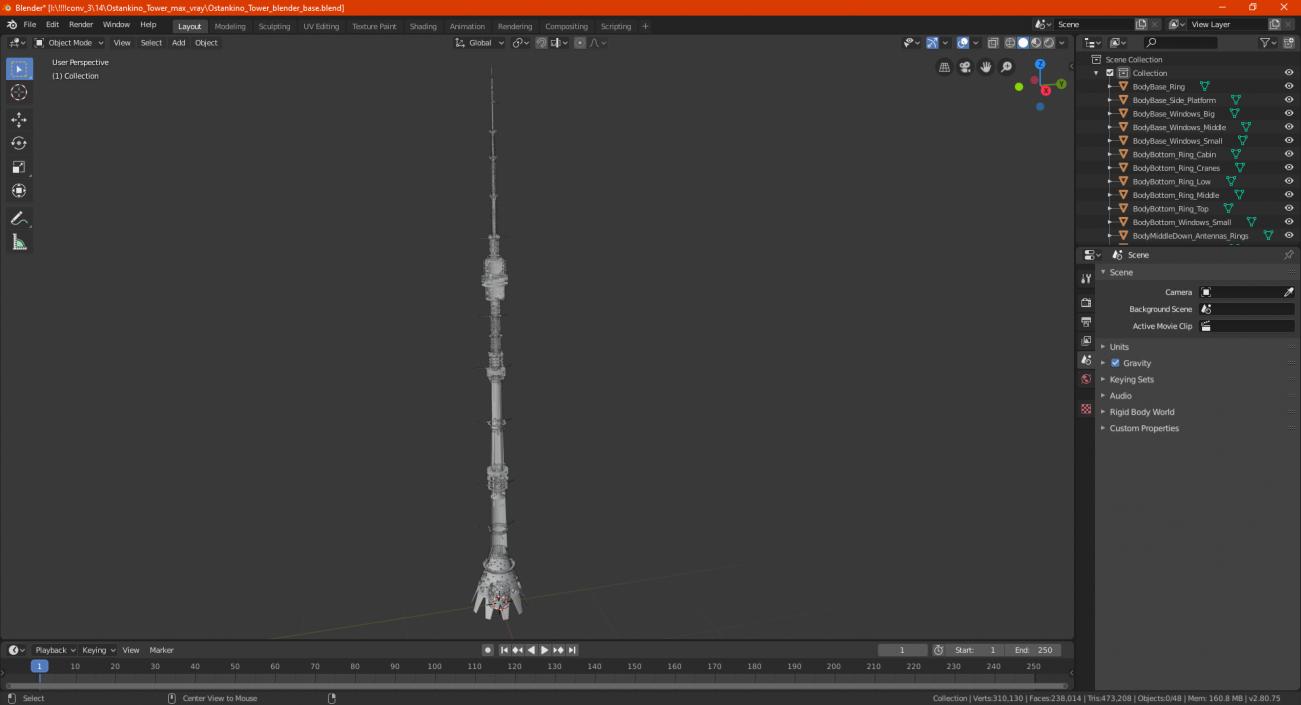 3D model Ostankino Tower