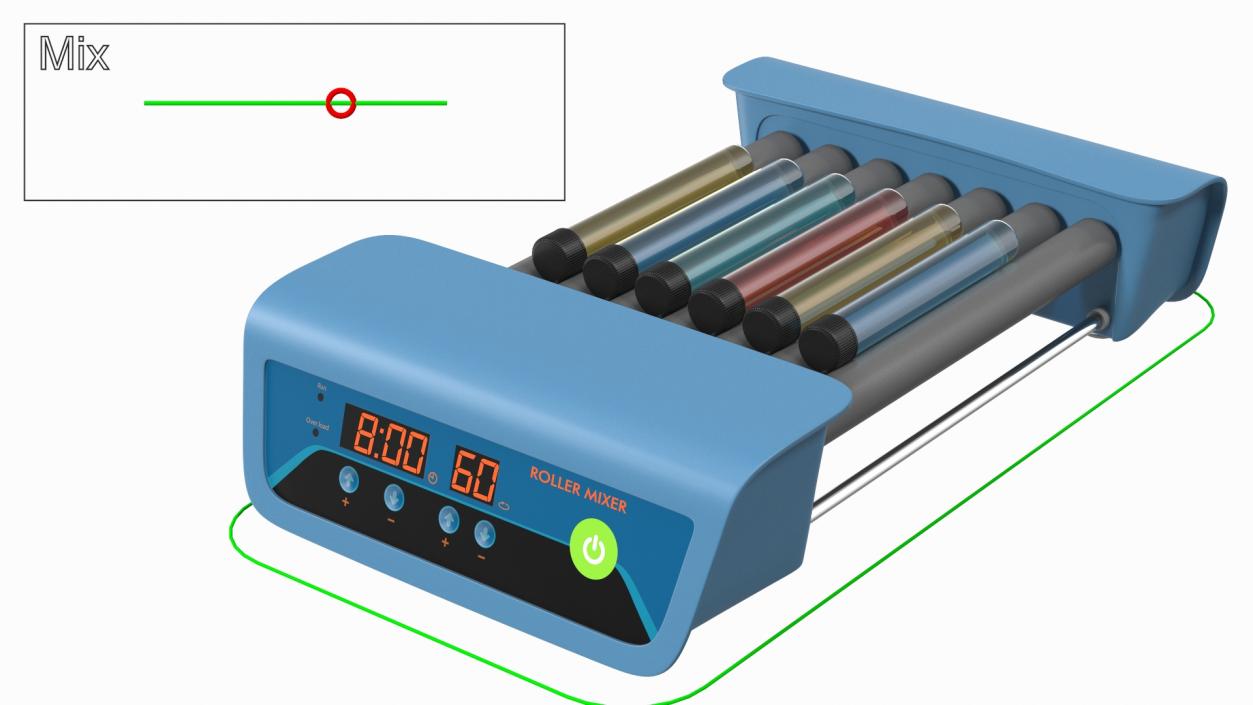 3D Medical Laboratory Tube Roller Mixer Rigged model