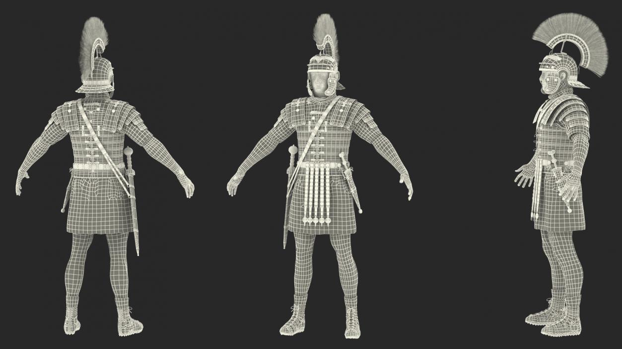 3D Roman Legionnaire Fur Rigged model