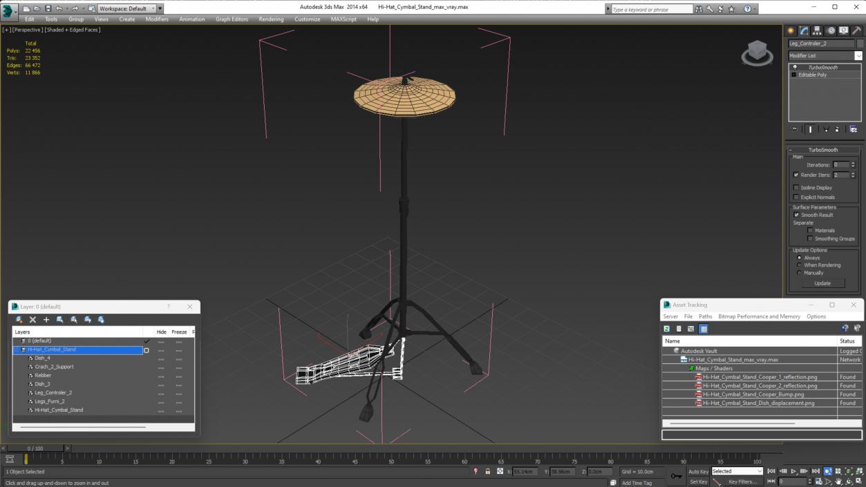 Hi-Hat Cymbal Stand 3D model