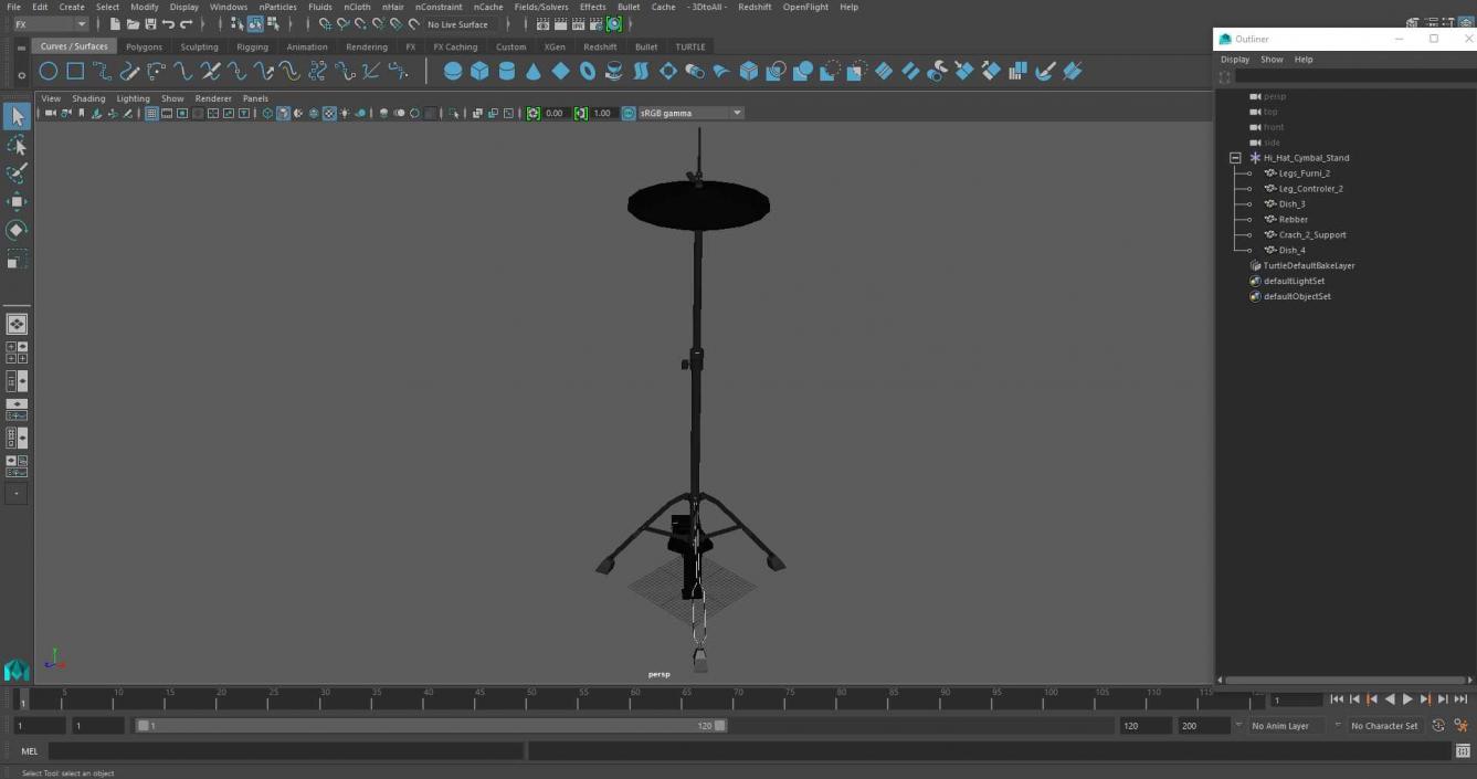 Hi-Hat Cymbal Stand 3D model