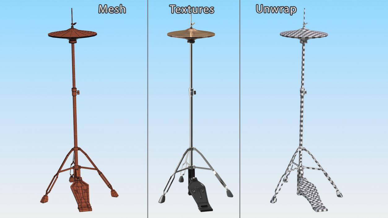 Hi-Hat Cymbal Stand 3D model