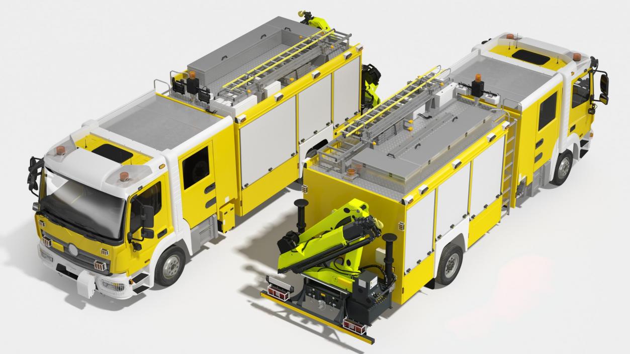 3D Modern Fire Truck Simple Interior model