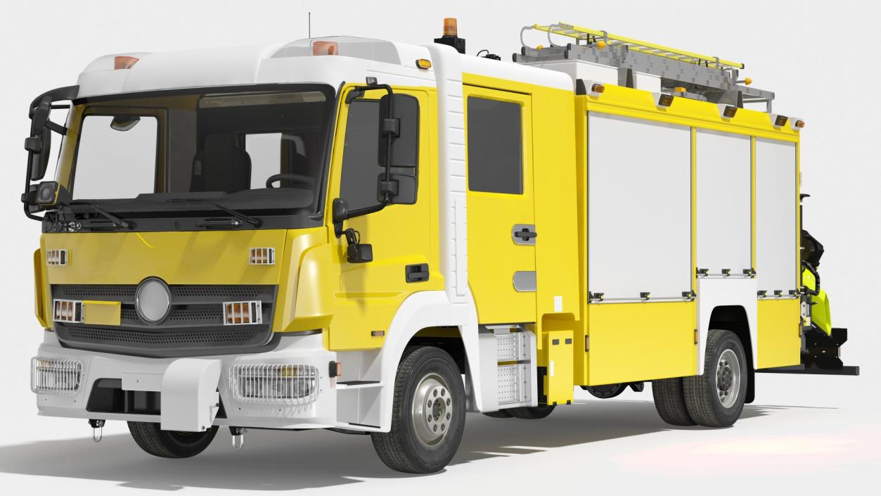 3D Modern Fire Truck Simple Interior model