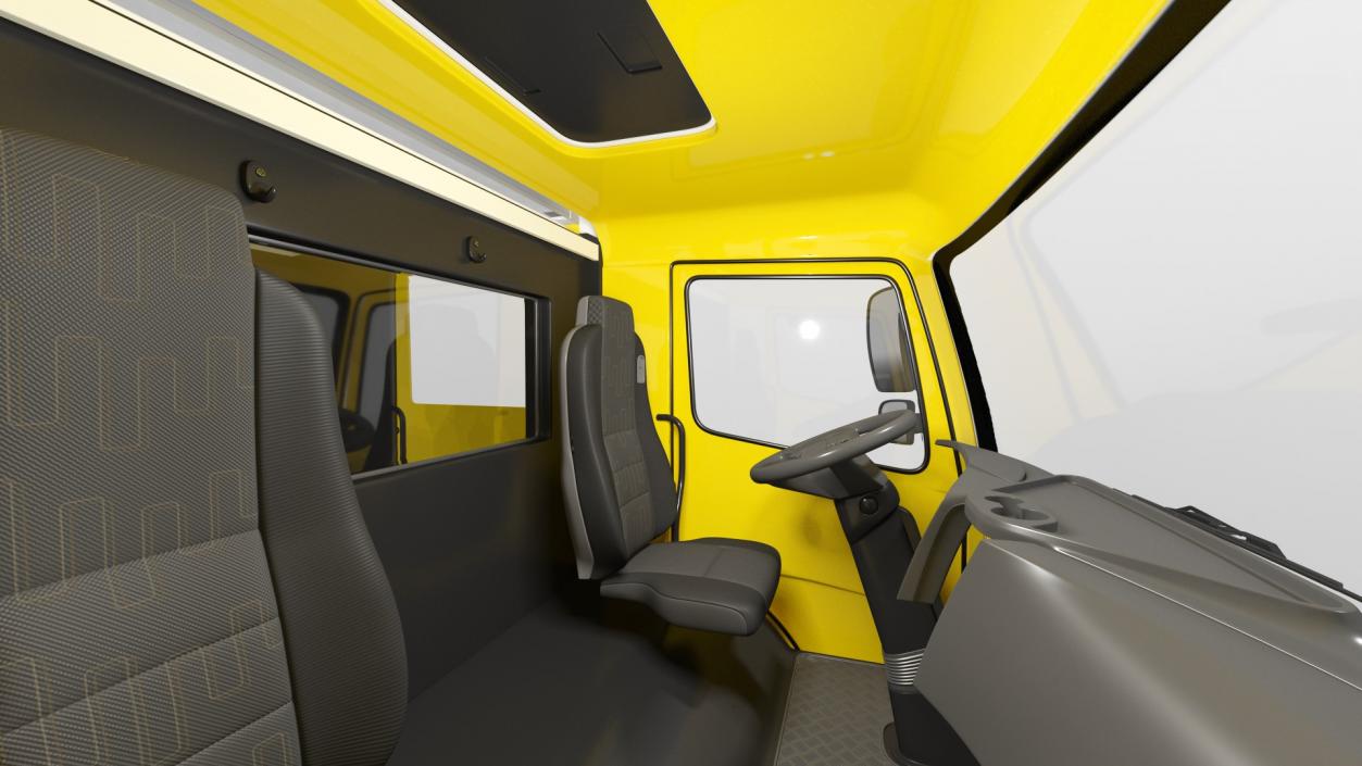 3D Modern Fire Truck Simple Interior model