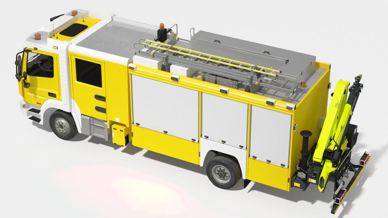 3D Modern Fire Truck Simple Interior model