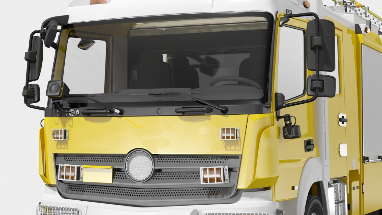 3D Modern Fire Truck Simple Interior model