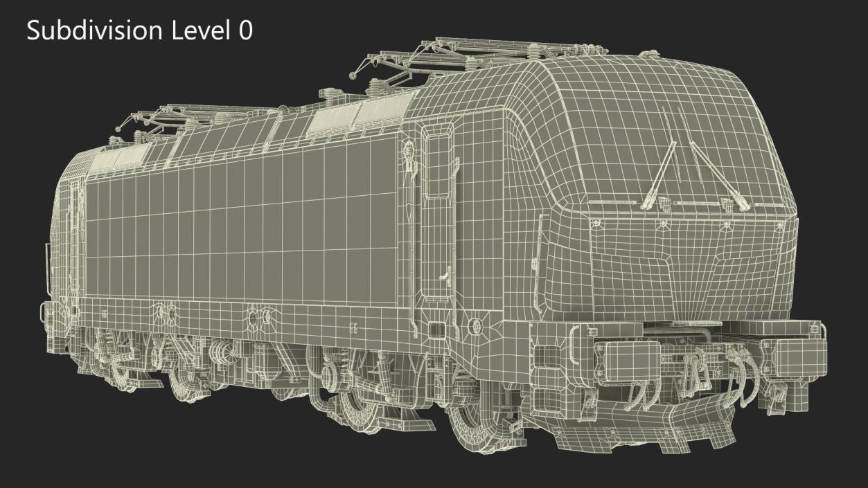 Blue Modern Locomotive Rigged 3D model