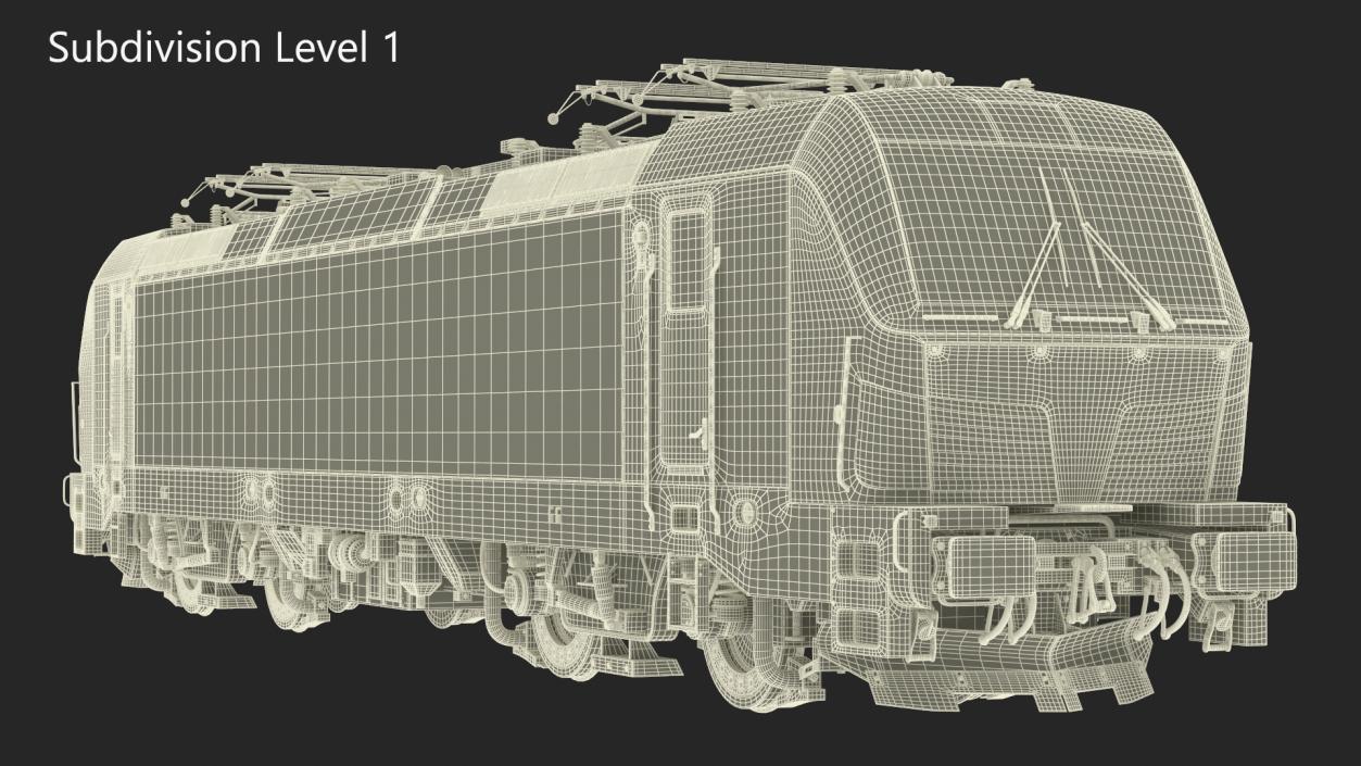 Blue Modern Locomotive Rigged 3D model