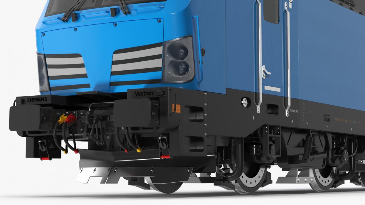 Blue Modern Locomotive Rigged 3D model