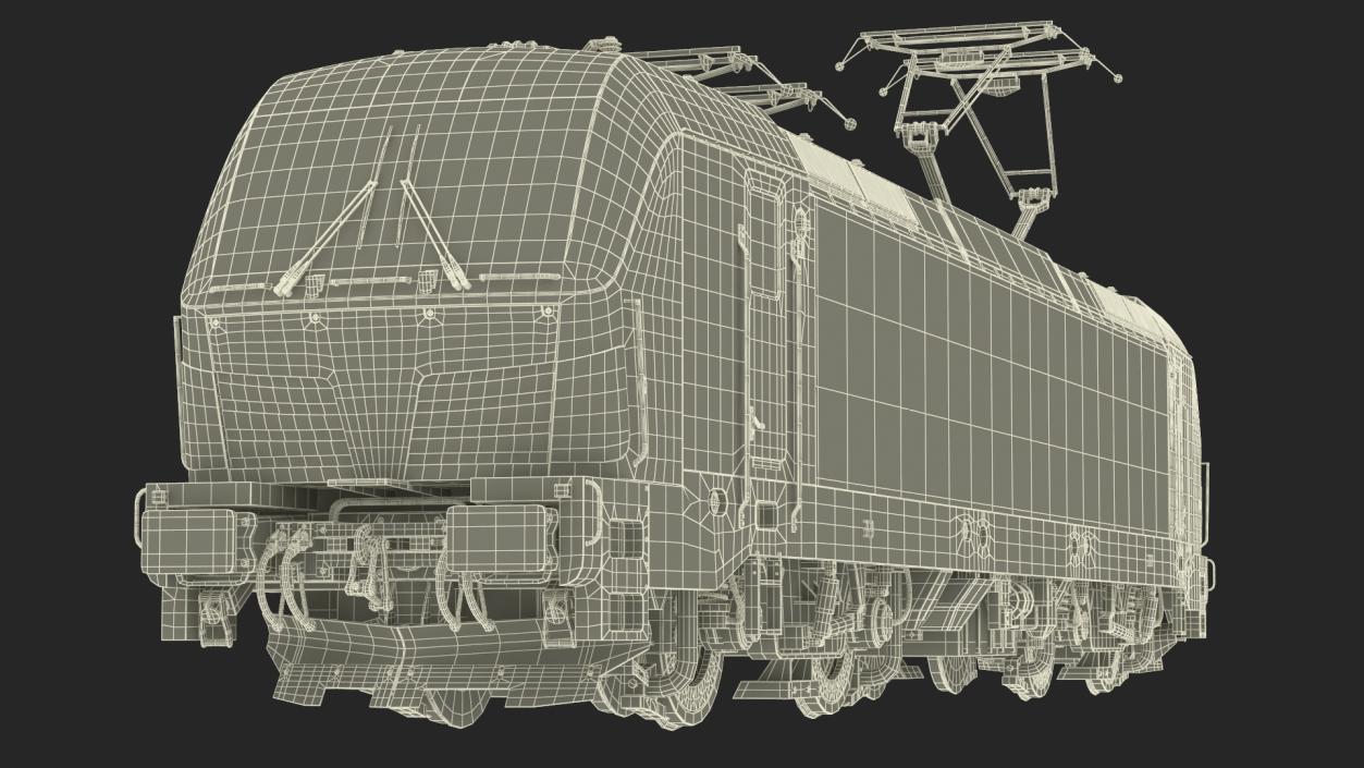 Blue Modern Locomotive Rigged 3D model