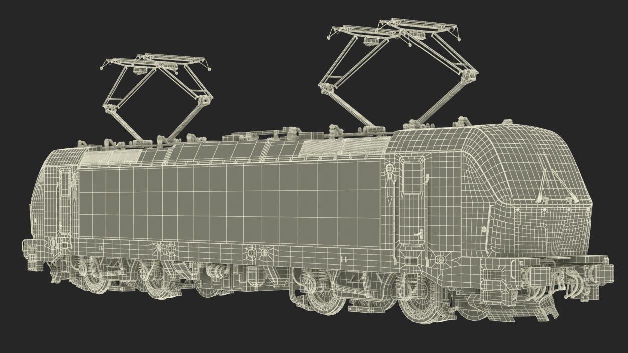 Blue Modern Locomotive Rigged 3D model