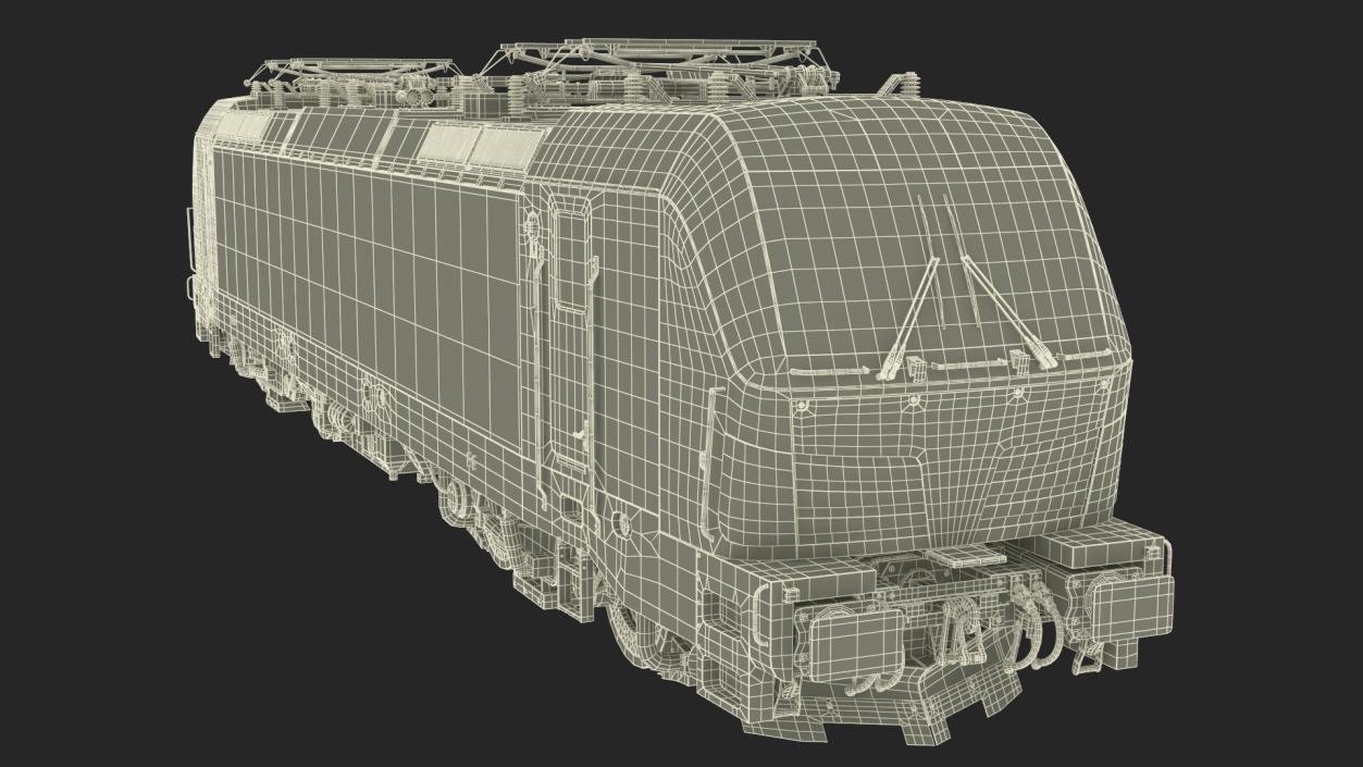 Blue Modern Locomotive Rigged 3D model