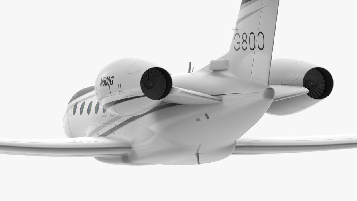 3D Large Business Jet Gulfstream G800 Flight