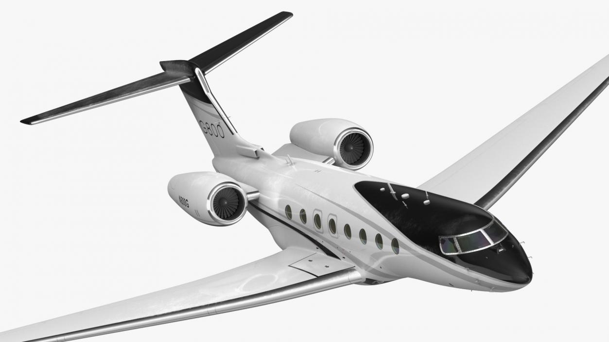 3D Large Business Jet Gulfstream G800 Flight