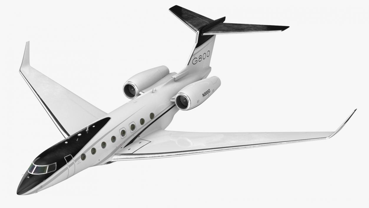 3D Large Business Jet Gulfstream G800 Flight