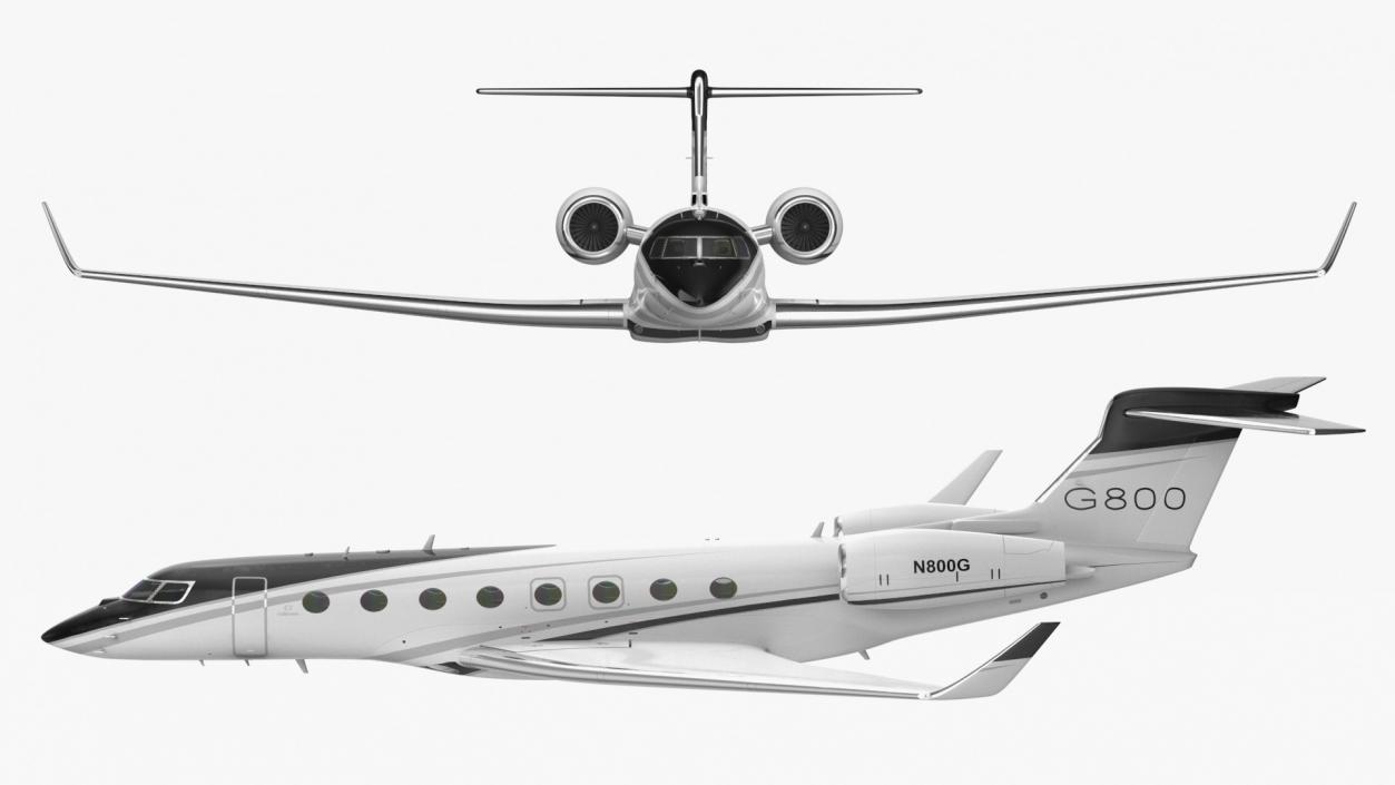 3D Large Business Jet Gulfstream G800 Flight