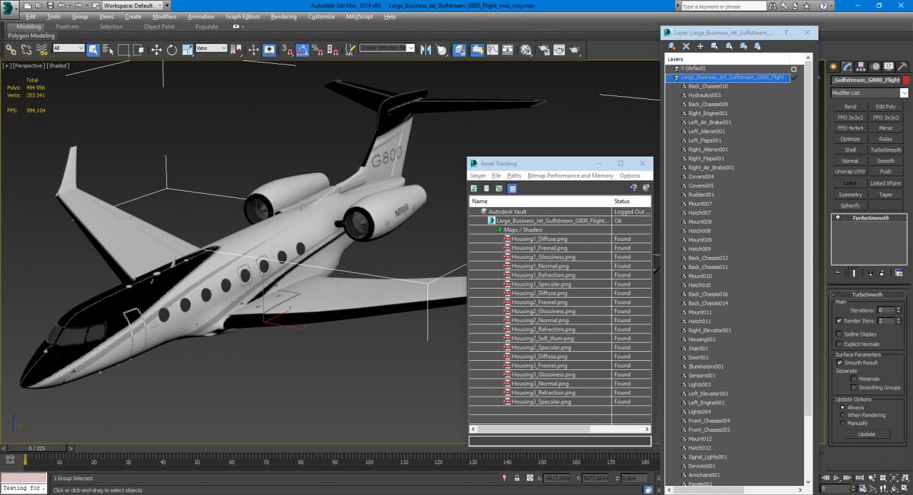 3D Large Business Jet Gulfstream G800 Flight