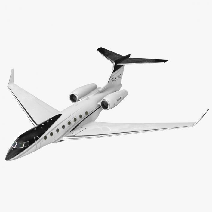 3D Large Business Jet Gulfstream G800 Flight