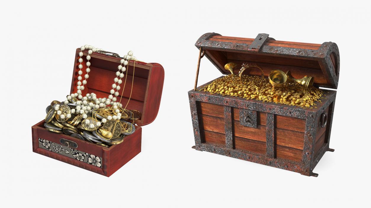 3D Open Treasure Box Collection model