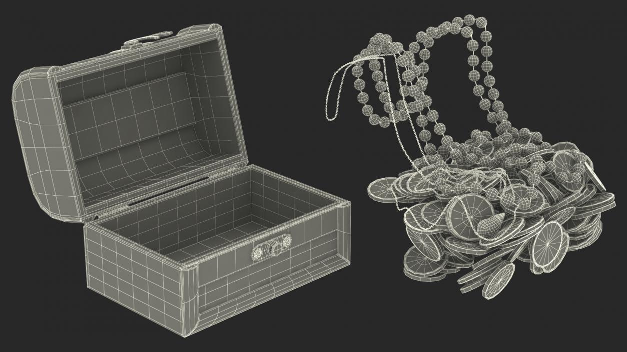 3D Open Treasure Box Collection model