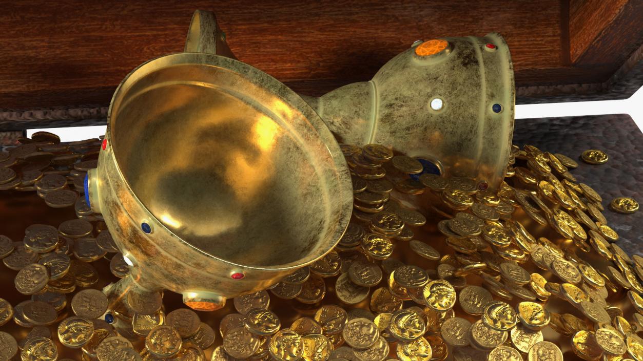 3D Open Treasure Box Collection model