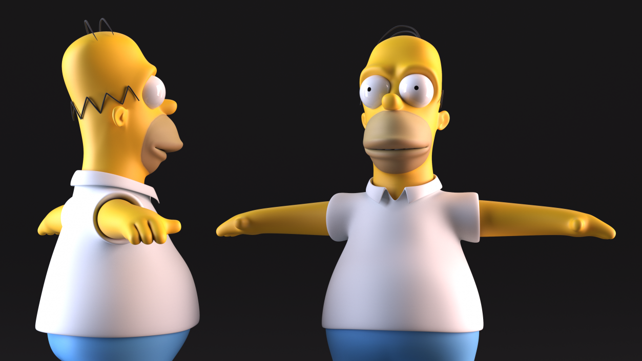 3D Cartoon Character Homer Simpson T-Pose model