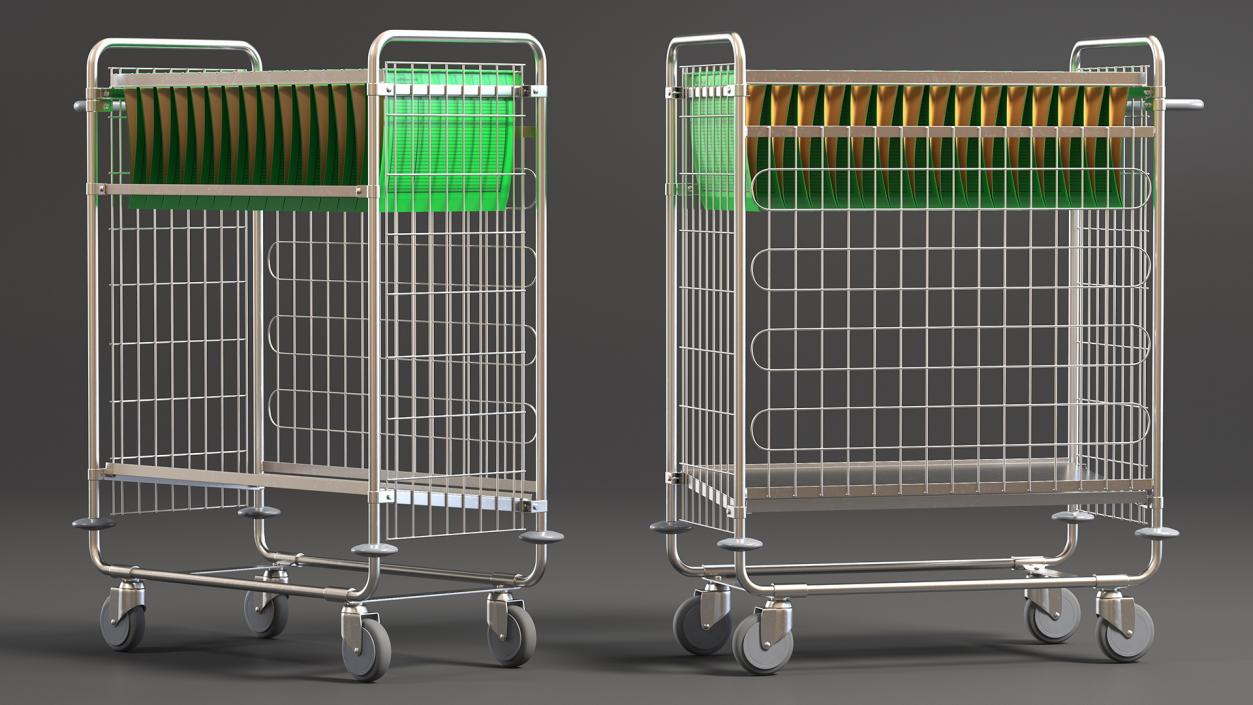 Steel Basket Trolleys Collection 3D