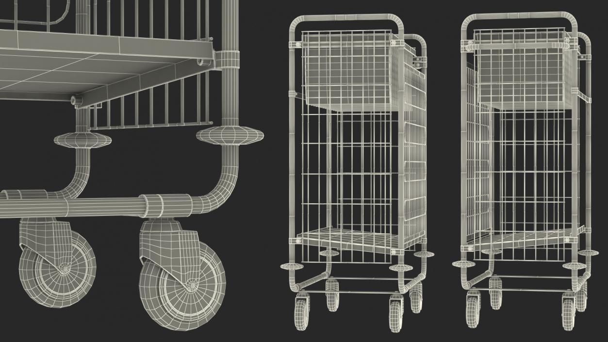 Steel Basket Trolleys Collection 3D