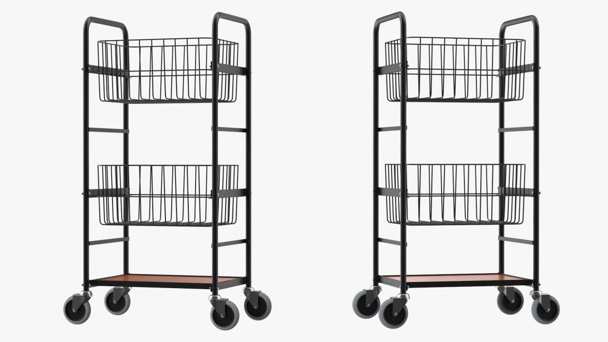 Steel Basket Trolleys Collection 3D