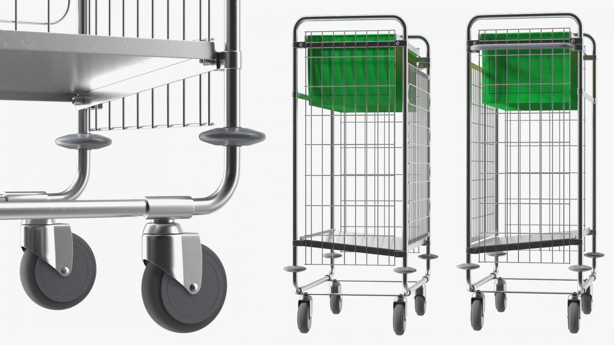 Steel Basket Trolleys Collection 3D