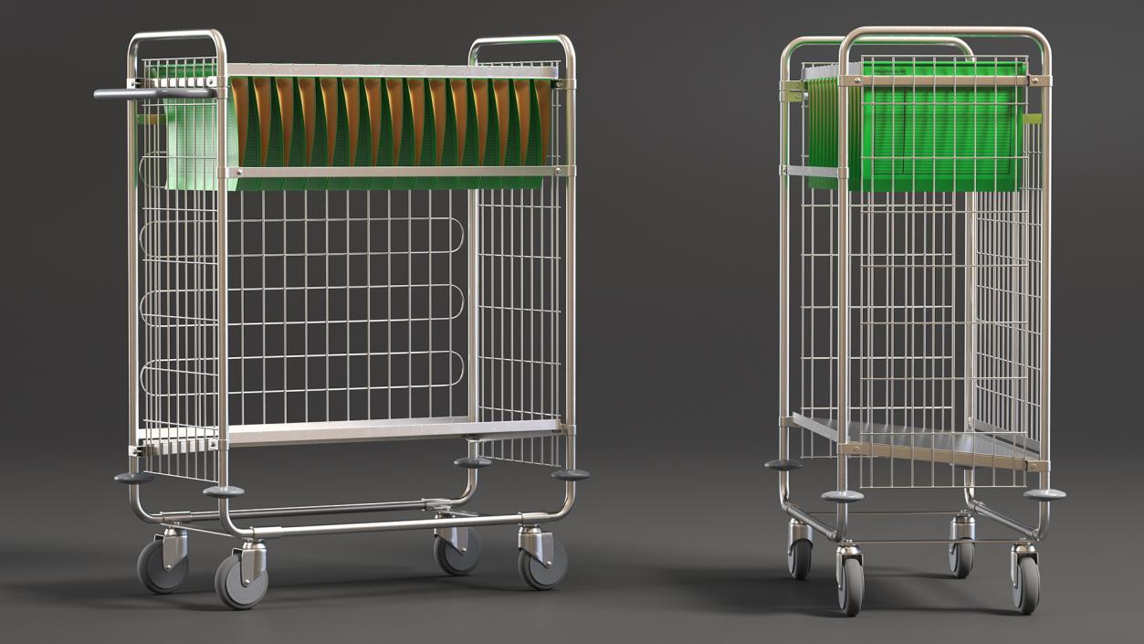 Steel Basket Trolleys Collection 3D