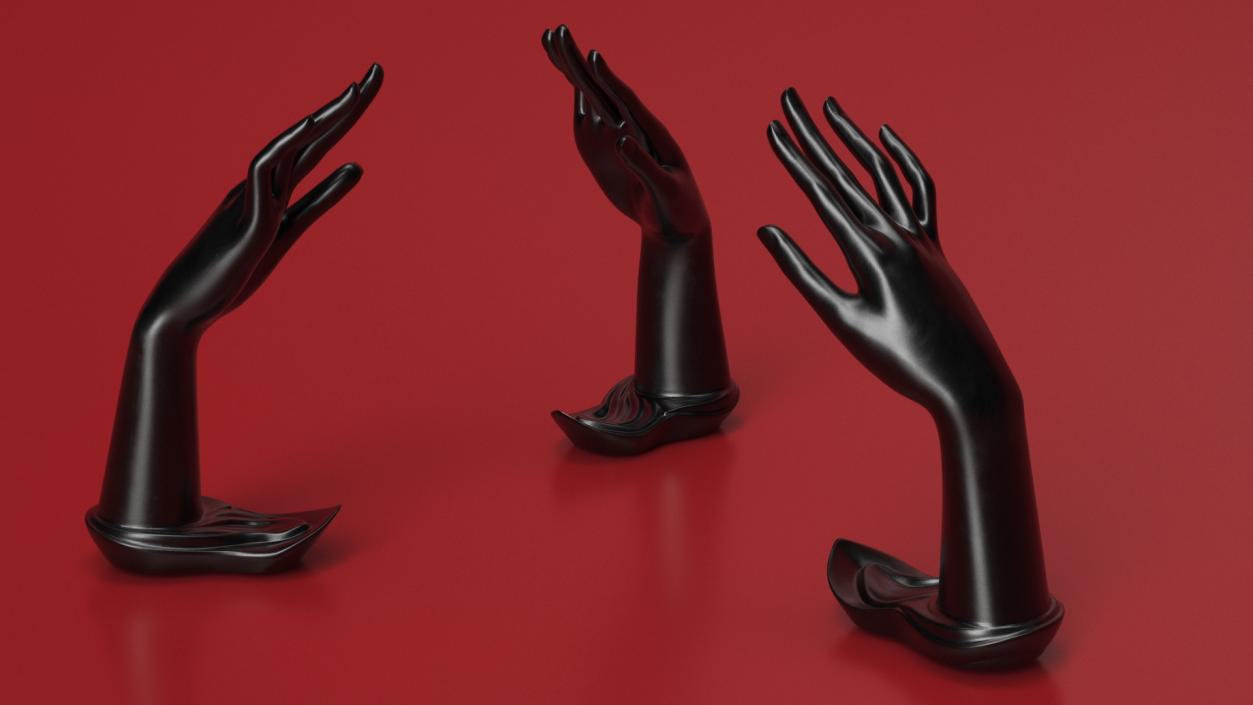 Right Hand Jewelry Display Black 3D