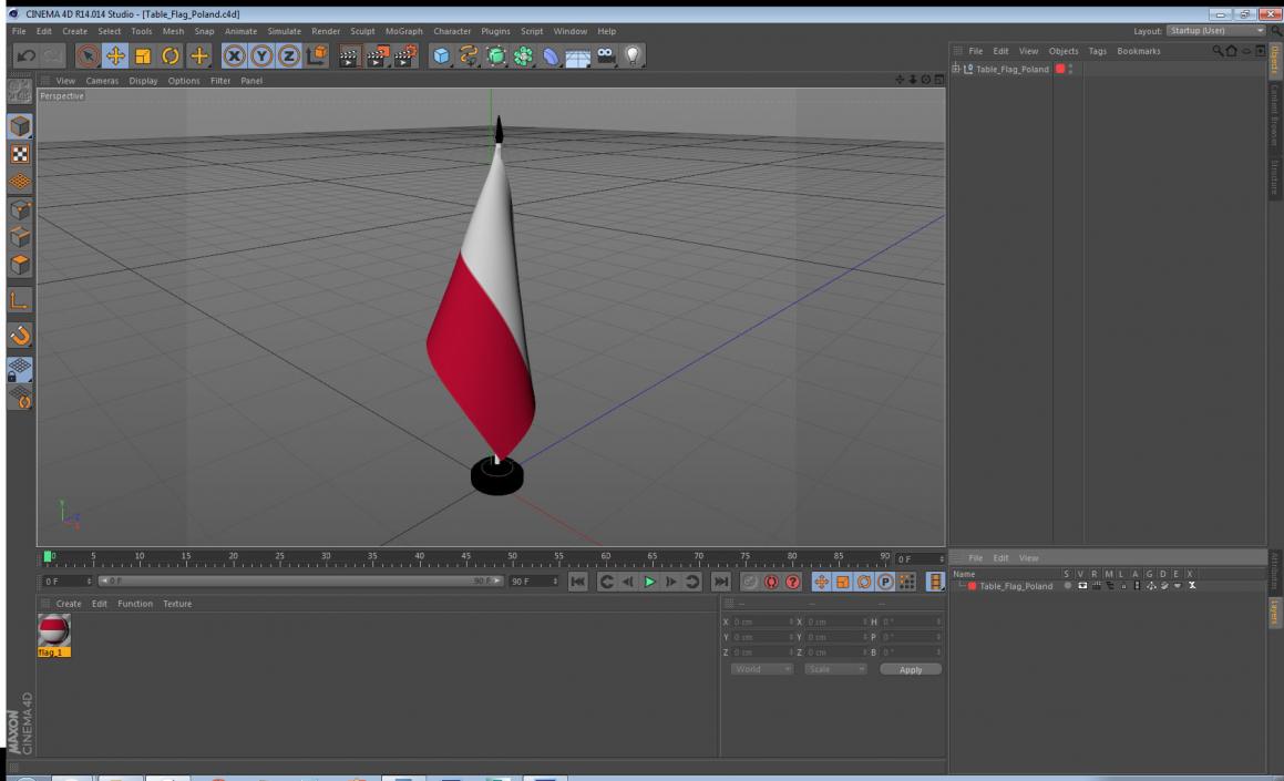 Table Flag Poland 3D