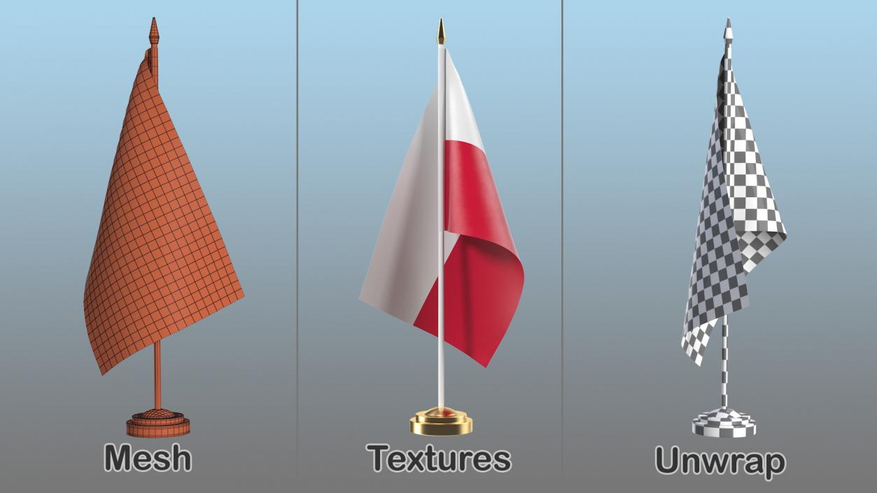 Table Flag Poland 3D