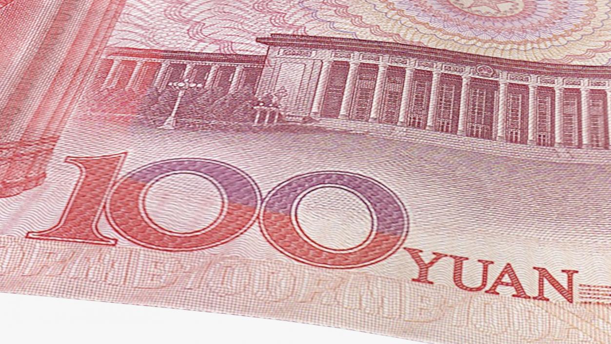 3D model Chinese 100 Yuan 2015 Banknote