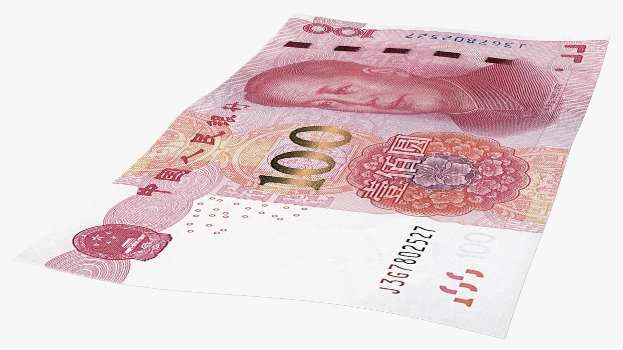 3D model Chinese 100 Yuan 2015 Banknote