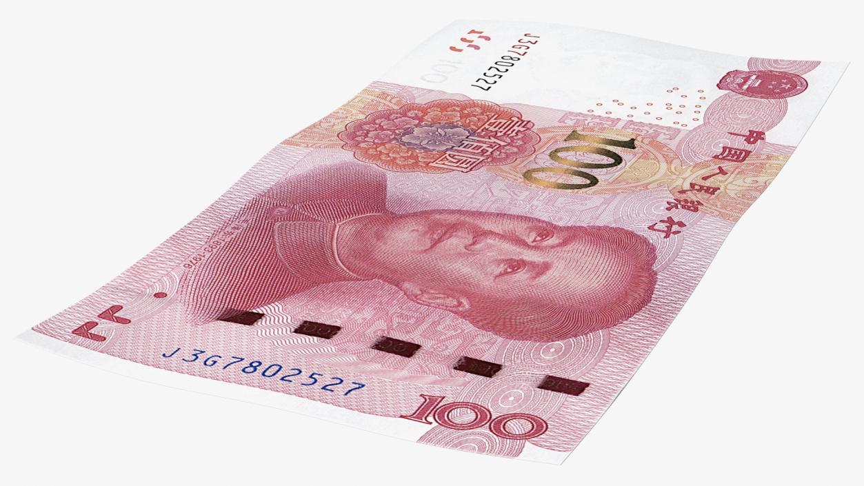 3D model Chinese 100 Yuan 2015 Banknote