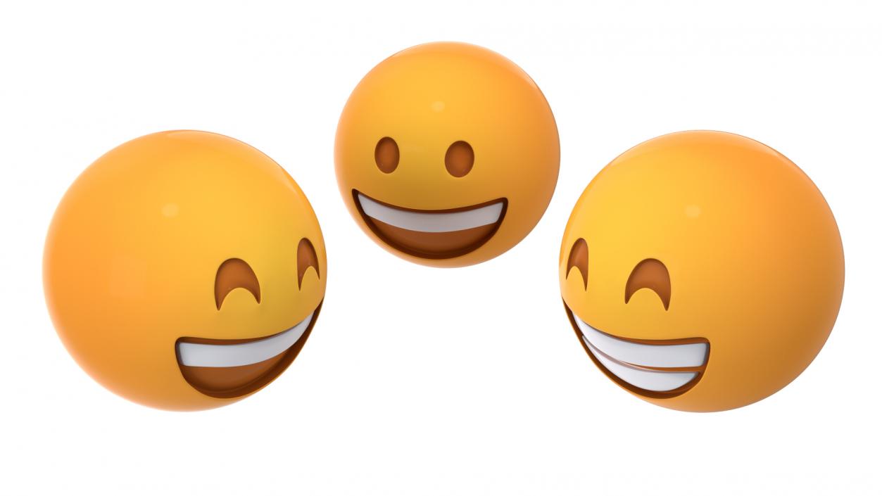 3D Set of Smiling Emoji Balls