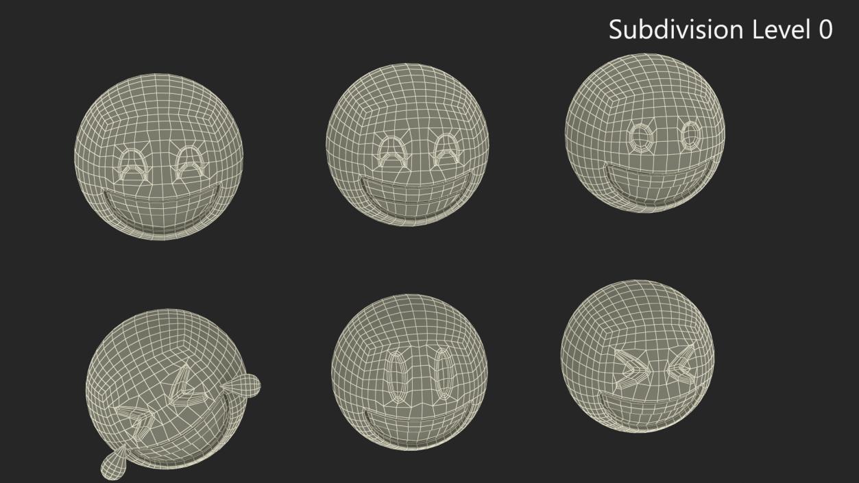 3D Set of Smiling Emoji Balls