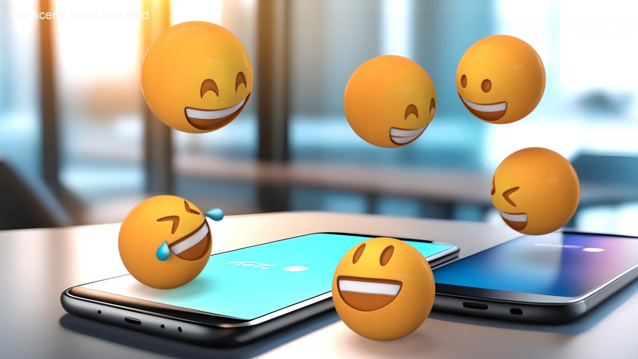 3D Set of Smiling Emoji Balls